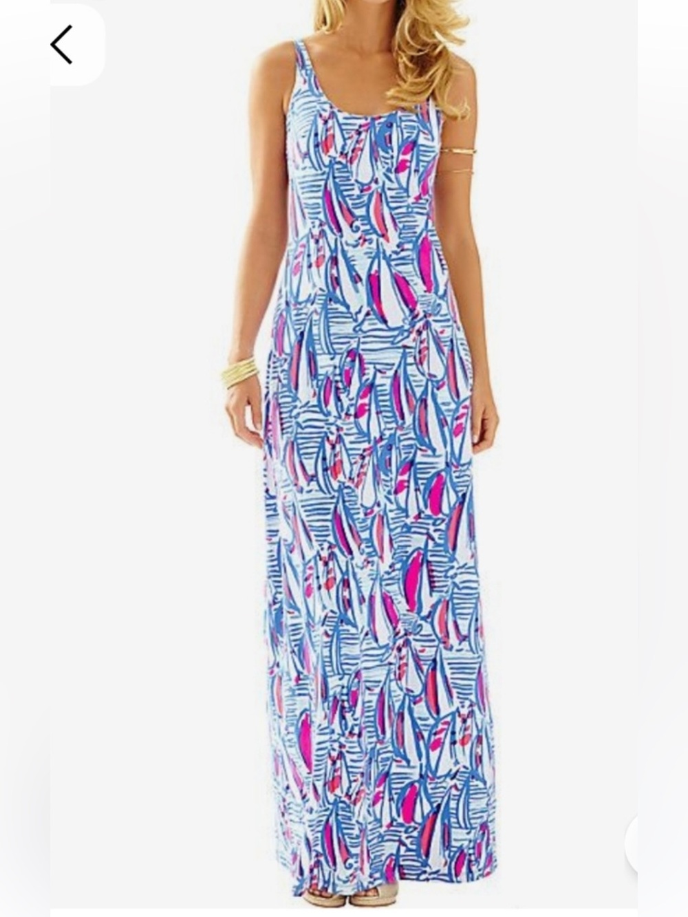 LILLY PULITZER PALM MAXI DRESS - RED RIGHT RETURN - XS
